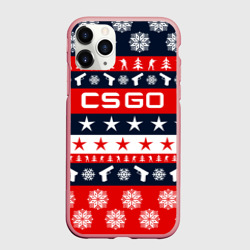 Чехол для iPhone 11 Pro Max матовый CS GO новогодний