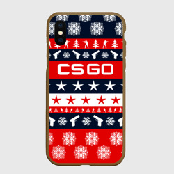Чехол для iPhone XS Max матовый CS GO новогодний