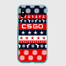Чехол для iPhone XS Max матовый CS GO новогодний