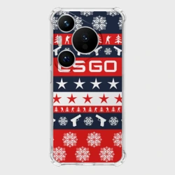 Чехол для Huawei Pura 70 Pro CS GO новогодний