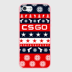 Чехол для iPhone 5/5S матовый CS GO новогодний