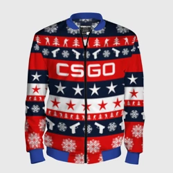 Мужской бомбер 3D CS GO новогодний