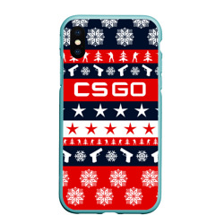 Чехол для iPhone XS Max матовый CS GO новогодний