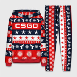 Женский костюм с толстовкой 3D CS GO новогодний