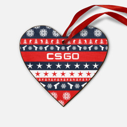 Деревянная игрушка Сердце CS GO новогодний