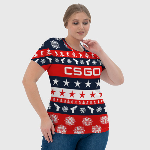 Женская футболка 3D CS GO новогодний, цвет 3D печать - фото 6