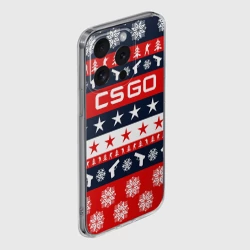 Чехол для iPhone 15 Pro Max силиконовый с защитой камеры CS GO новогодний - фото 2
