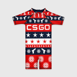 Детский купальный костюм 3D CS GO новогодний