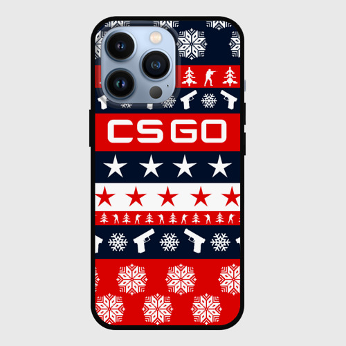 Чехол для iPhone 13 Pro CS GO новогодний, цвет черный