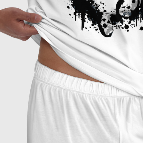 Мужская пижама хлопок Тоторо клякса, цвет белый - фото 6
