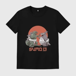 Мужская футболка хлопок Годзилла и Тоторо