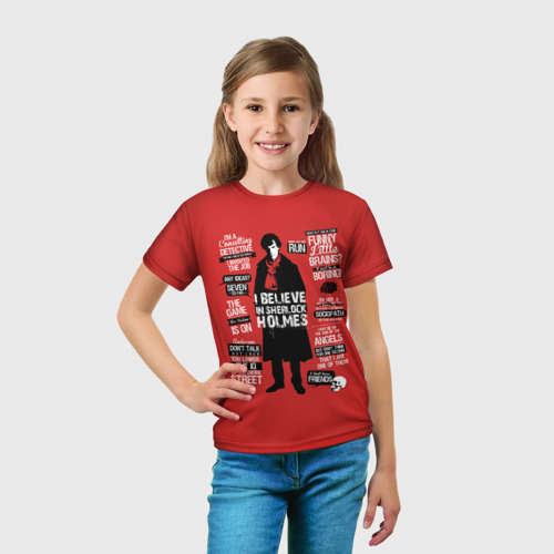 Детская футболка 3D Шерлок, цвет 3D печать - фото 5
