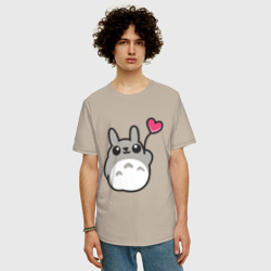 Мужская футболка хлопок Oversize Love Totoro заяц - фото 2