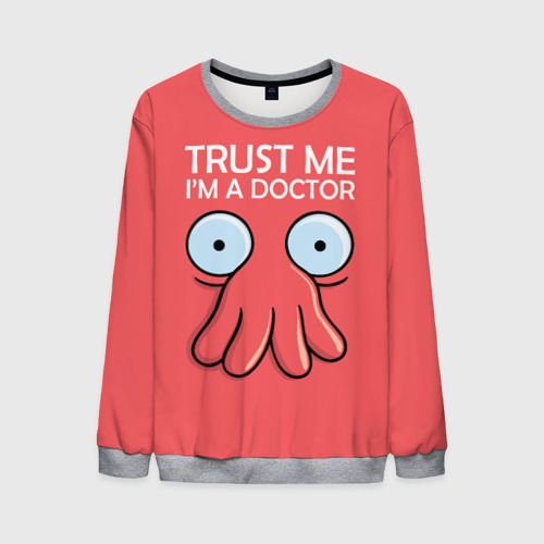 Мужской свитшот 3D Trust Me I'm a Doctor, цвет меланж