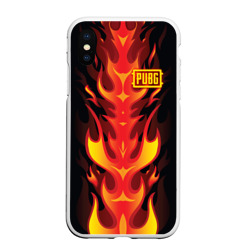 Чехол для iPhone XS Max матовый PUBG Fire