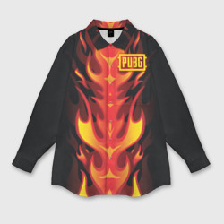 Мужская рубашка oversize 3D PUBG Fire