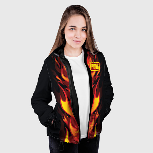 Женская куртка 3D PUBG Fire, цвет черный - фото 4