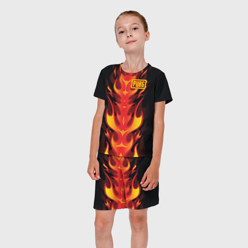 Детский костюм с шортами 3D PUBG Fire, цвет 3D печать - фото 5