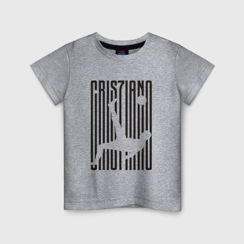 Детская футболка хлопок с принтом Cristiano Ronaldo, вид спереди #2