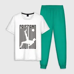 Мужская пижама с белой футболкой хлопок Cristiano Ronaldo