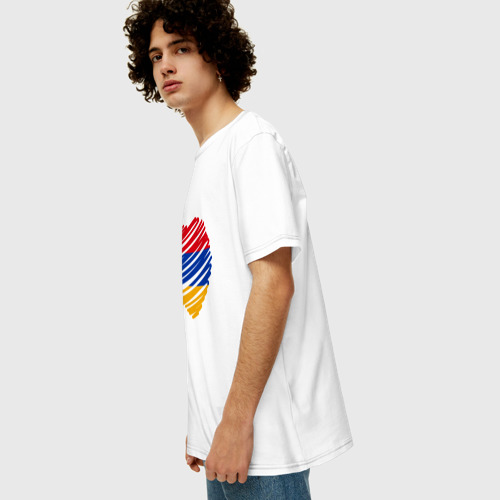 Мужская футболка хлопок Oversize Сердце Армении, цвет белый - фото 5