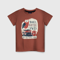 Детская футболка хлопок Книги, кофе