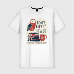 Мужская футболка хлопок Slim Книги, кофе