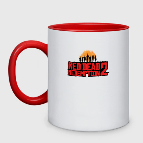 Кружка двухцветная Red Dead Redemption 2, цвет белый + красный