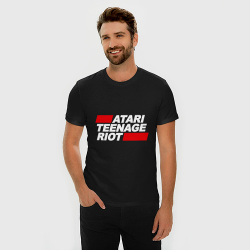Мужская футболка хлопок Slim Atari Teenage Riot, цвет черный - фото 3