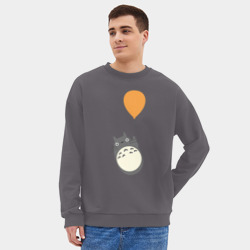 Мужской свитшот oversize без начеса хлопок Тоторо на шарике - фото 2