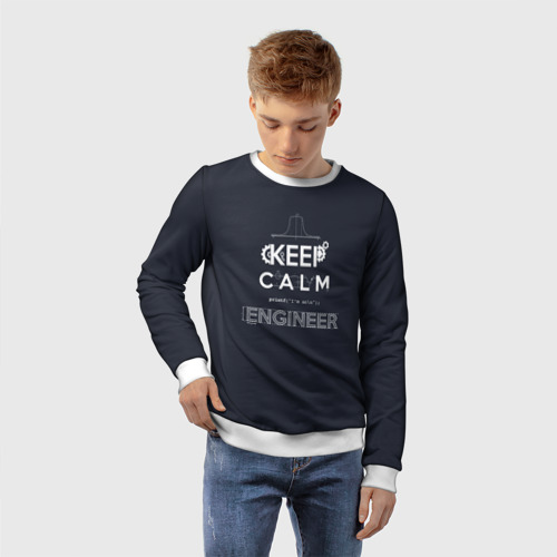 Детский свитшот 3D Keep Calm Engineer, цвет 3D печать - фото 3