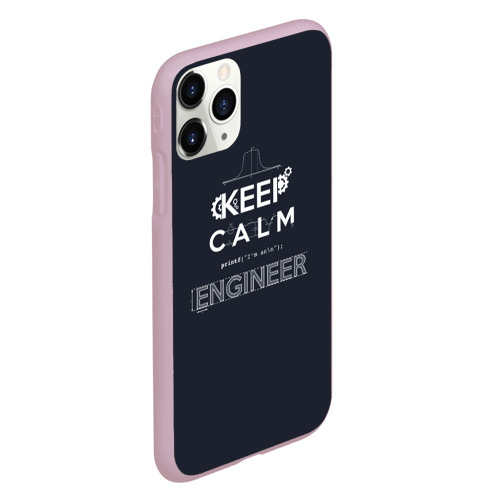 Чехол для iPhone 11 Pro матовый Keep Calm Engineer, цвет розовый - фото 3