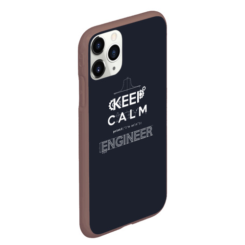 Чехол для iPhone 11 Pro Max матовый Keep Calm Engineer, цвет коричневый - фото 3