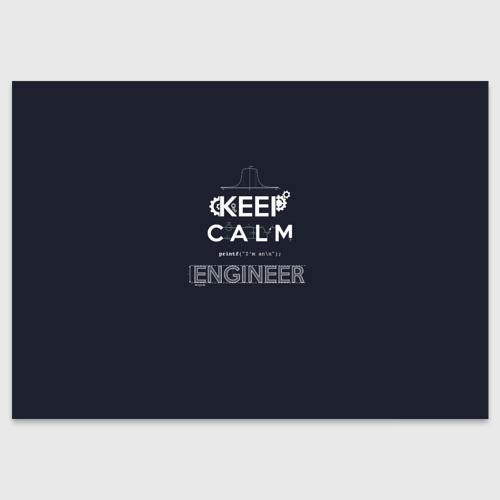 Поздравительная открытка Keep Calm Engineer, цвет белый