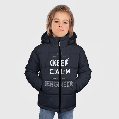 Зимняя куртка для мальчиков 3D Keep Calm Engineer, цвет черный - фото 3