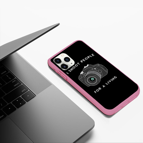 Чехол для iPhone 11 Pro Max матовый Опасная Профессия, цвет малиновый - фото 5