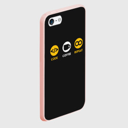 Чехол для iPhone 5/5S матовый Code Coffee Repeat - фото 2