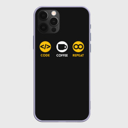 Чехол для iPhone 12 Pro Code Coffee Repeat