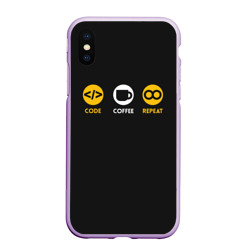 Чехол для iPhone XS Max матовый Code Coffee Repeat