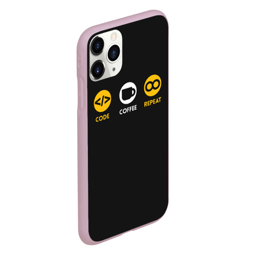 Чехол для iPhone 11 Pro матовый Code Coffee Repeat - фото 3