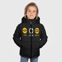 Зимняя куртка для мальчиков 3D Code Coffee Repeat - фото 2