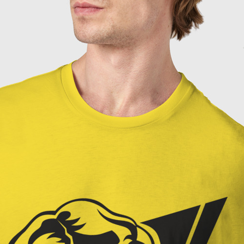 Мужская футболка хлопок Есенин, цвет желтый - фото 6
