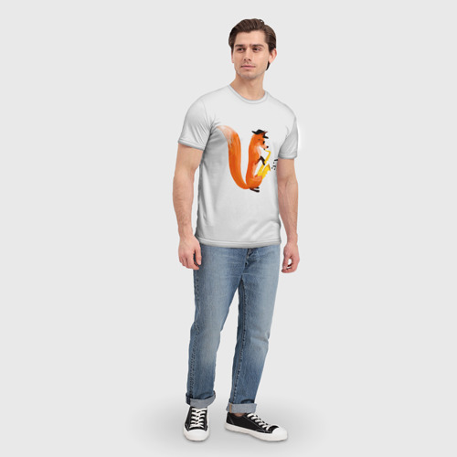 Мужская футболка 3D Джаз Лис, цвет 3D печать - фото 5
