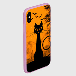 Чехол для iPhone XS Max матовый Черная кошка на Хеллоуин - фото 2