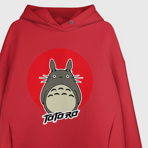 Женское худи Oversize хлопок Totoro, цвет красный - фото 3