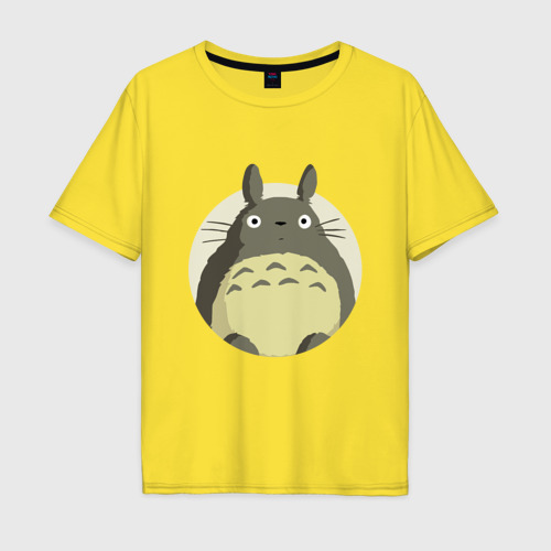 Мужская футболка хлопок Oversize Totoro, цвет желтый