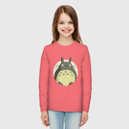 Детский лонгслив хлопок Totoro, цвет коралловый - фото 5