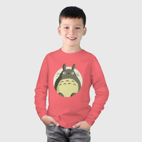 Детский лонгслив хлопок Totoro, цвет коралловый - фото 3