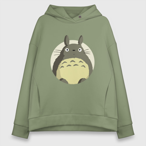 Женское худи Oversize хлопок Totoro, цвет авокадо