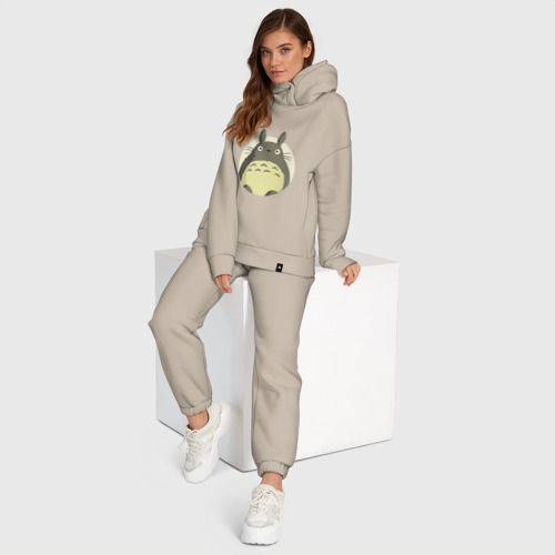 Женский костюм хлопок Oversize Totoro, цвет миндальный - фото 4